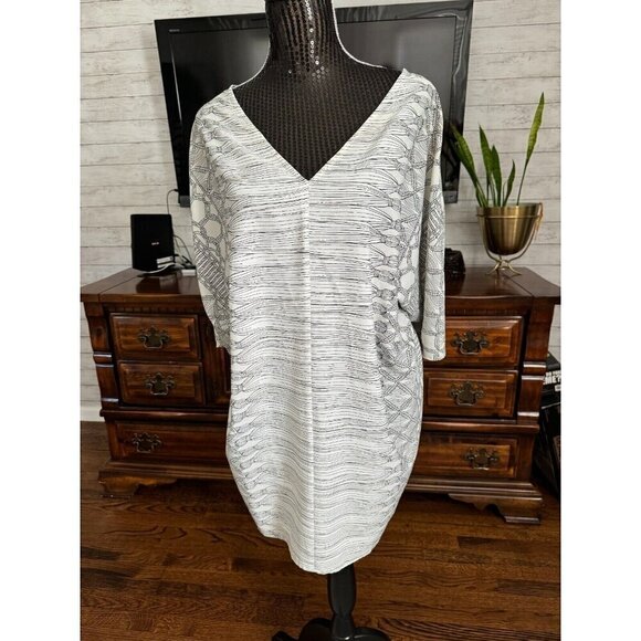 Mara Hoffman Tie On Back V-neck 3/4 Dolman Sleeve Womens Dress Size OS